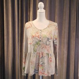 Anthropologie Meadow Rue long sleeve top sz L